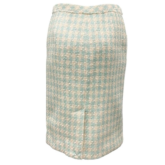 Chanel Light Blue / Ecru 2023 Tweed Pencil Skirt - Picture 3 of 7